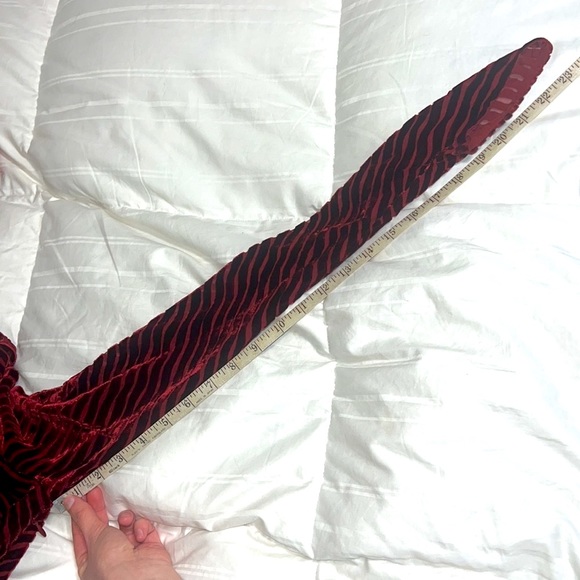 KARL LAGERFELD Collection FW 1994 Velvet Devoré Asymmetrical Red Velvet Dress xs - Picture 12 of 17